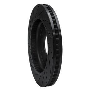 Ford F-150 Brake Rotor (1) - Front Right - R1 Concepts - Drilled & Slotted - Black - `21-`25